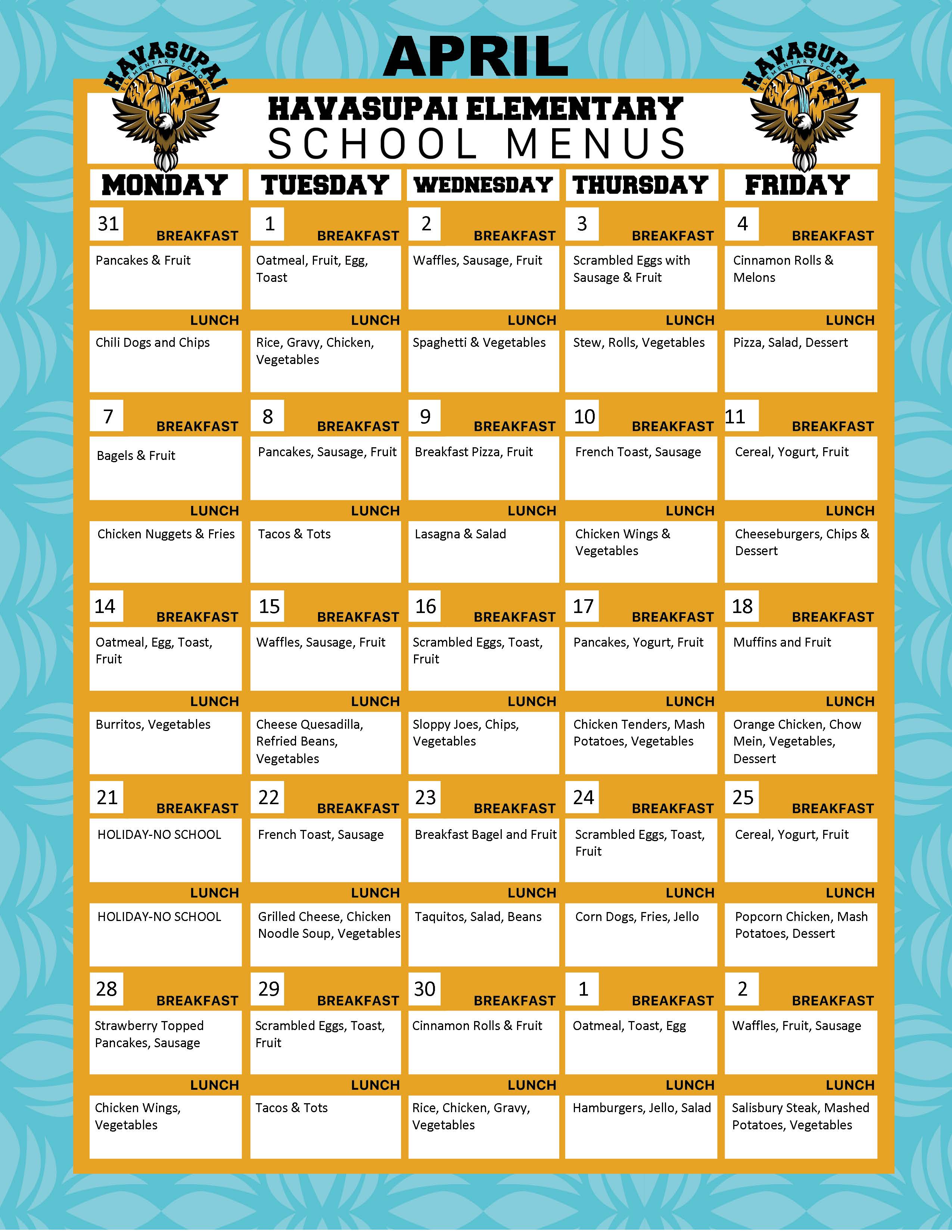 April Menu