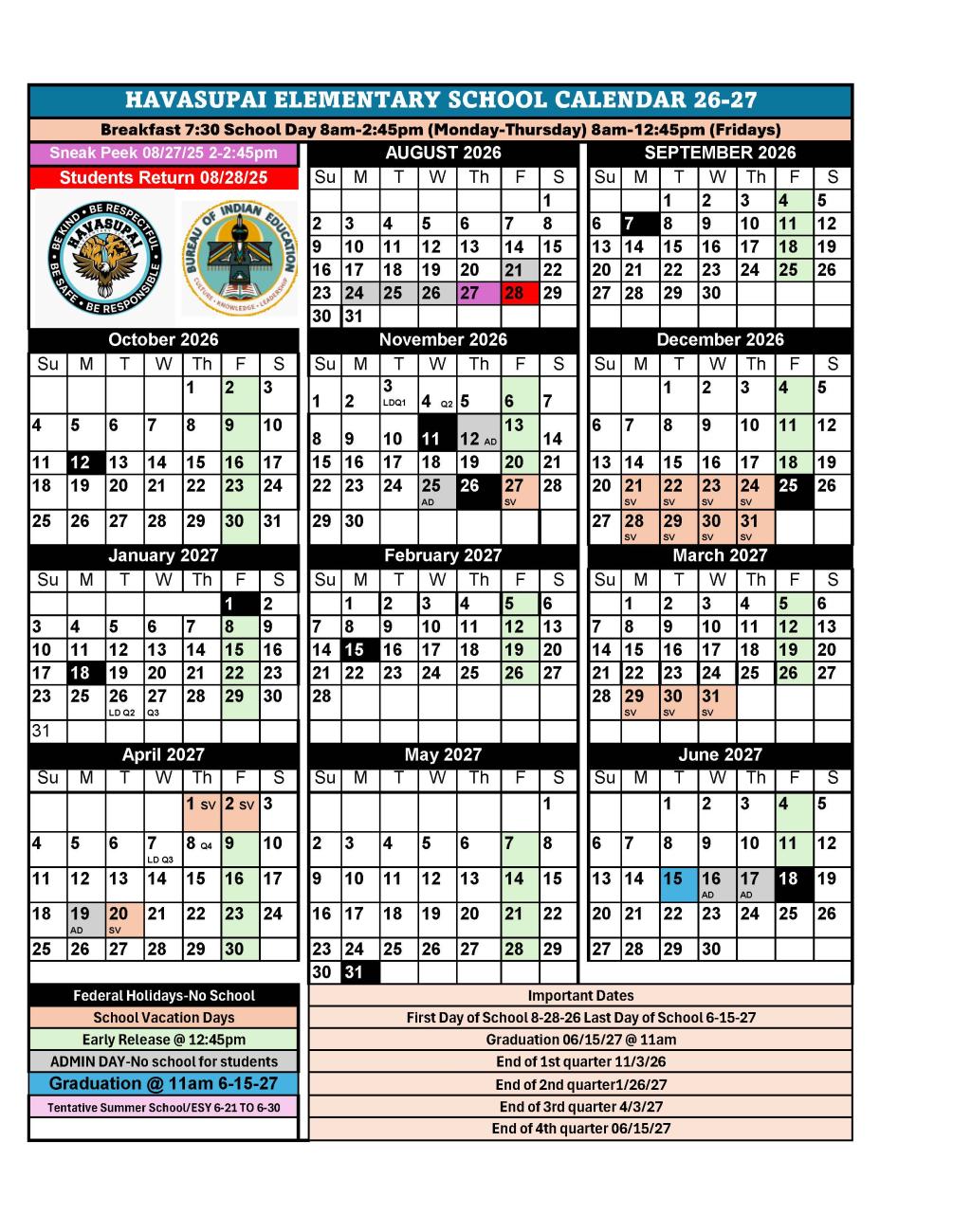 CALENDAR SY 26-27