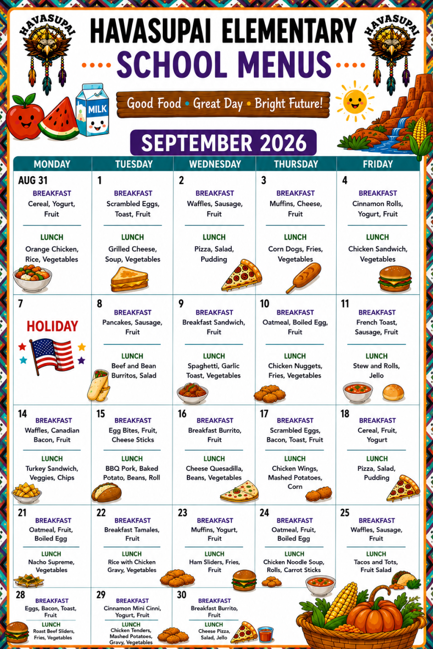 September 2026 Menu