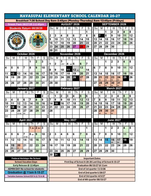 CALENDAR SY 26-27